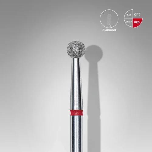 Staleks Gyémánt csiszolófej, piros, "ball" 3,5 mm