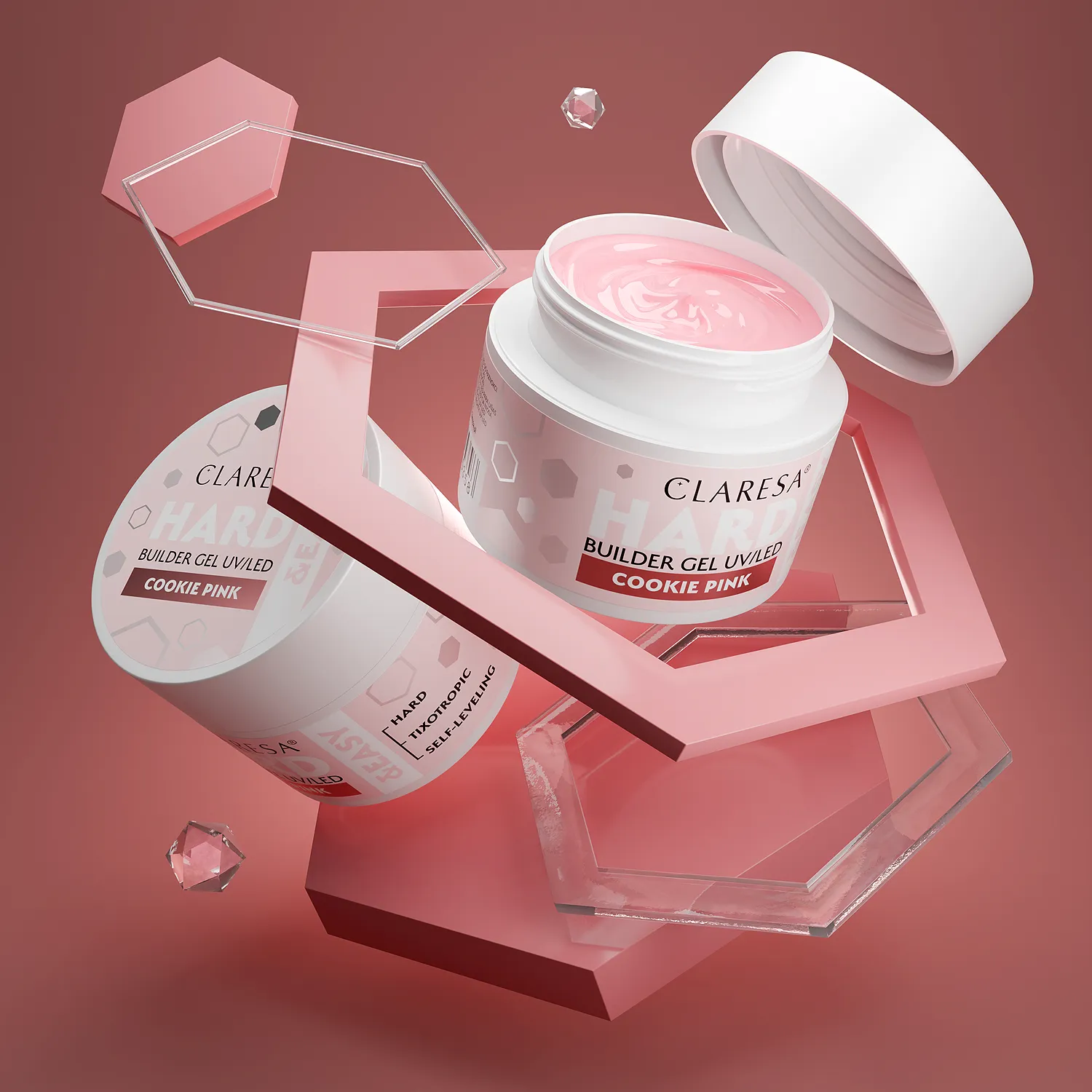 CLARESA HARD&EASY építőzselé COOKIE PINK