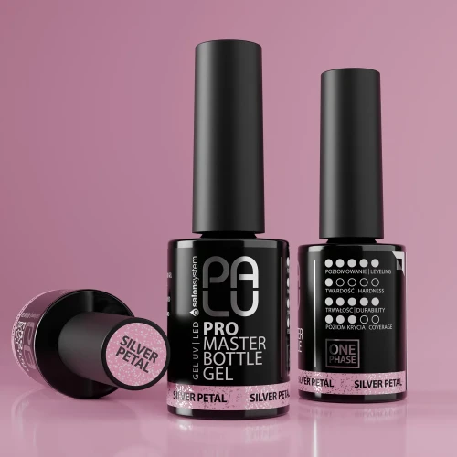 PALU PRO MASTER BOTTLE GEL ecsetes építőzselé - Silver Petal - Image 2